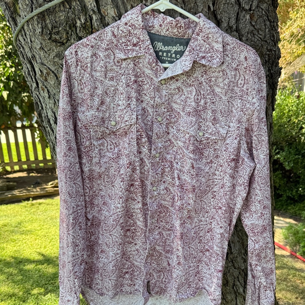 Wrangler Retro Red and White Paisley Shirt